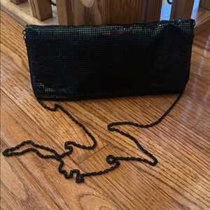 Elegant vintage black Evening Clutch with chain